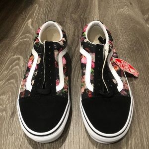 Black/Floral Vans Sneakers